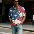 thumbnail image 2 of 4th of July 250th Anniversary Men's Patriotic Zip Short Sleeve Polo Shirt, 1776-2026 Flag Print, Quarter-Zip Collar Commemorative Events Summer Casual Going Out Tops Wine XXXL, 2 of 9