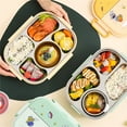 thumbnail image 5 of Stainless Steel Lunch Box, Leakproof Divided Bento Box, 10.4"×8" Aesthetic Metal Food Storage Container, Cute Food Storage Containers, Portable Snack Container for Outdoor Work Lunch, 5 of 6