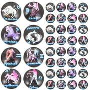 100 Pcs Horoscope Dome DIY Jewelry Accessories Cabochons Round Noodles   Glass