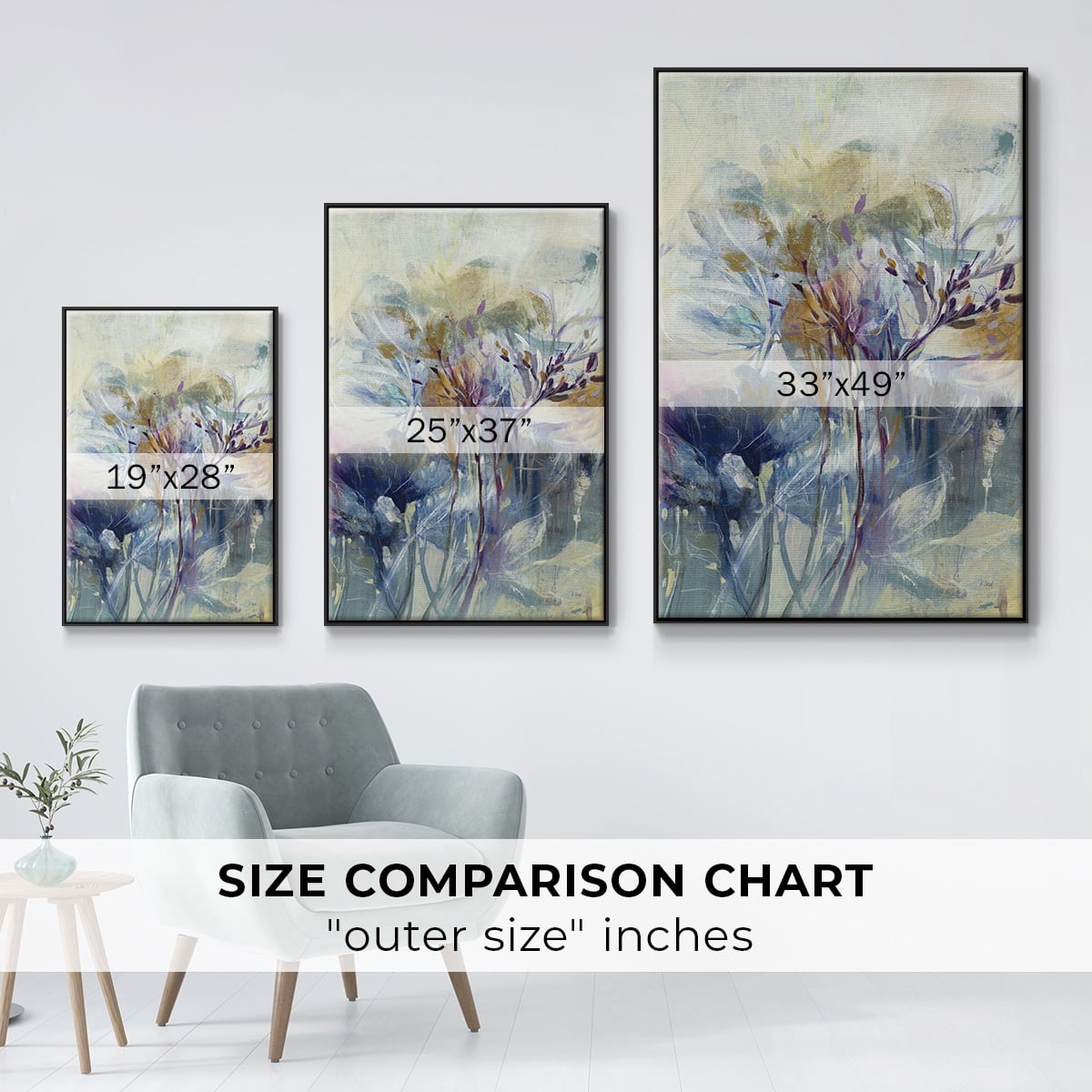 Meadow Saffron II Framed Premium Gallery Wrapped Canvas - Ready to Hang - 25 x 37 - Black Floating Frame