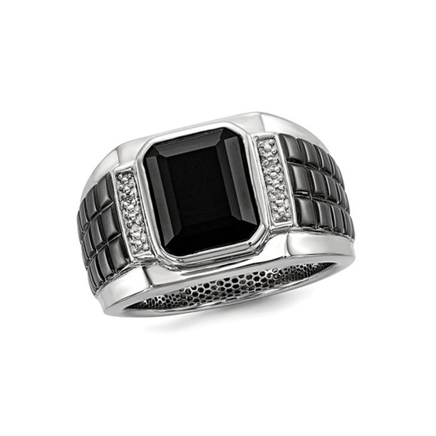 Gem And Harmony Mens Black Onyx Ring With Accent Diamonds In Black Rhodium Plated Sterling Silver Walmart Com Walmart Com Gem And Harmony Mens Black Onyx Ring With Accent Diamonds In Black Rhodium Plated Sterling Silver Walmart Com Walmart Com