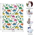 thumbnail image 4 of Vivid Colored Dinosaur and Leaf Pattern Blanket,Comfortable Soft Flannel Throw Blanket,All Season,Warm Lightweight Blankets for Sofa Bed Couch Living Room Chair,30"x40", 4 of 4