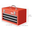 thumbnail image 2 of Portable Toolbox Perfection: 3 Drawer Tool Chest with Metal Latch for Garage, Household, Warehouse, Red Finish, 2 of 6