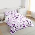 thumbnail image 3 of Manfei Cute Polka Dots Full Size Comforter Sets,Geometric Circular Pattern Bedding Comforter Set,Purple White Bedding Sets For Girls Kids,Breathable Home Decor Reversible,3-Piece, 3 of 8