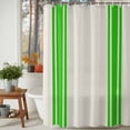 thumbnail image 3 of Shower Curtains Sets for Bathroom Decor St. Patrick's Day Minimalist Art Waterproof Bathroom Curtain with Hooks, Geometric Green Stripe Line on Beige for Bathroom Decor,60x72IN, 3 of 9