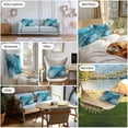 thumbnail image 6 of Turquoise Marble Outdoor Pillow Covers Pack of 2 Abstract Marble Waterproof Throw Pillow Covers Decorative Cushion Cases for Patio Garden Tent Balcony Couch 20x12 inch, 6 of 8