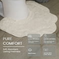 thumbnail image 3 of Home Weavers Allure Collection 100% Cotton Contour Rug 20"x20", Soft & Absorbent U-Shaped Toilet Rug, Non-Slip Backing, Quick Dry, Machine Washable Bathroom Floor Mat for Toilet Base, Ivory, 3 of 9