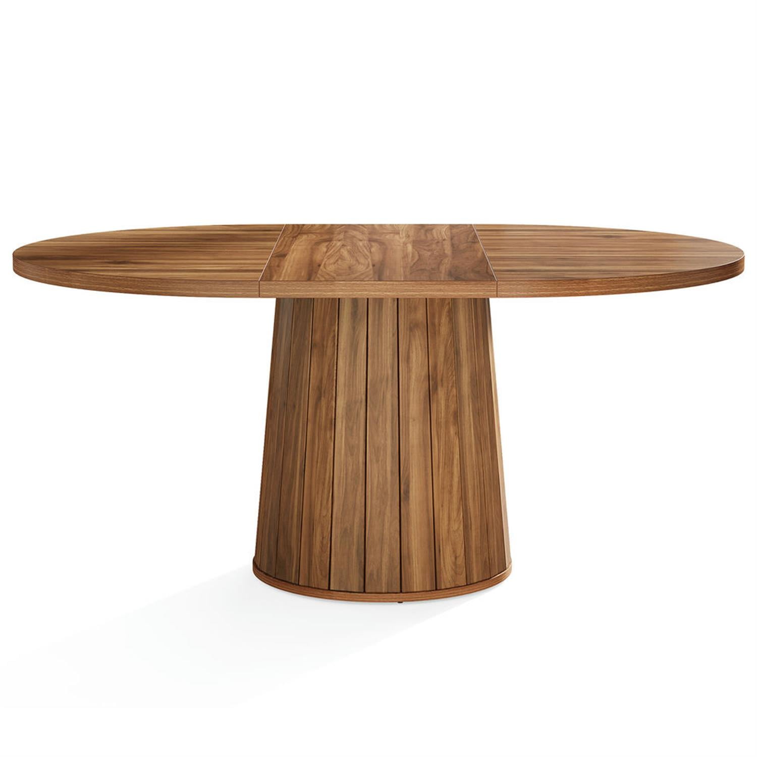 Demi Bonn 55" Wood Oval Conference Room Tables, Modern Duty Study Writing Gaming Table for Home Office, Small Meeting Room Table, Brown