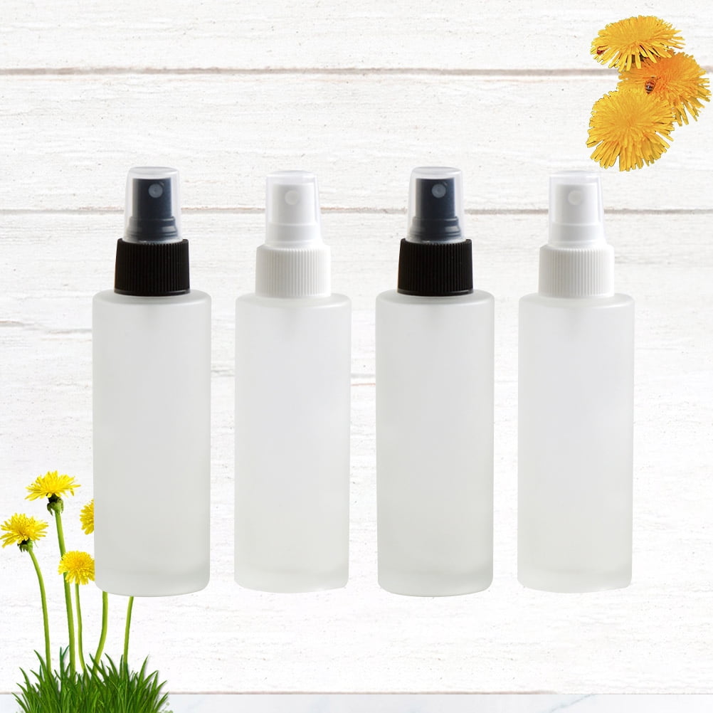 Tersarium 4pcs 100ml Frosted Empty Plastic Spray Bottles Travel Atomizer Portable Refillable Cosmetic Containers for Travel (Mixed Color)