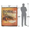 thumbnail image 2 of Top Gun: Maverick Blanket, 50"x60" Born to Fly Woven Tapestry Cotton Blend Fringed Throw Blanket, 2 of 6