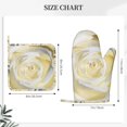 thumbnail image 4 of Kll White Rose Oven Gloves And Pot Holders Grill Gloves - Oven Gloves And Pot Holders, Non-Slip Cooking Gloves With Recycled Pads, 4 of 9