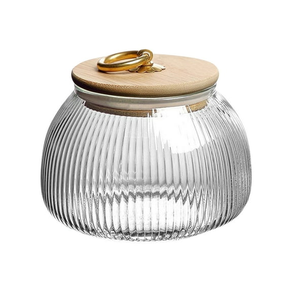 DINHEAROM Airtight Food Container Storage Jar Bamboo 1Pc 11.5X3.7X3.7in