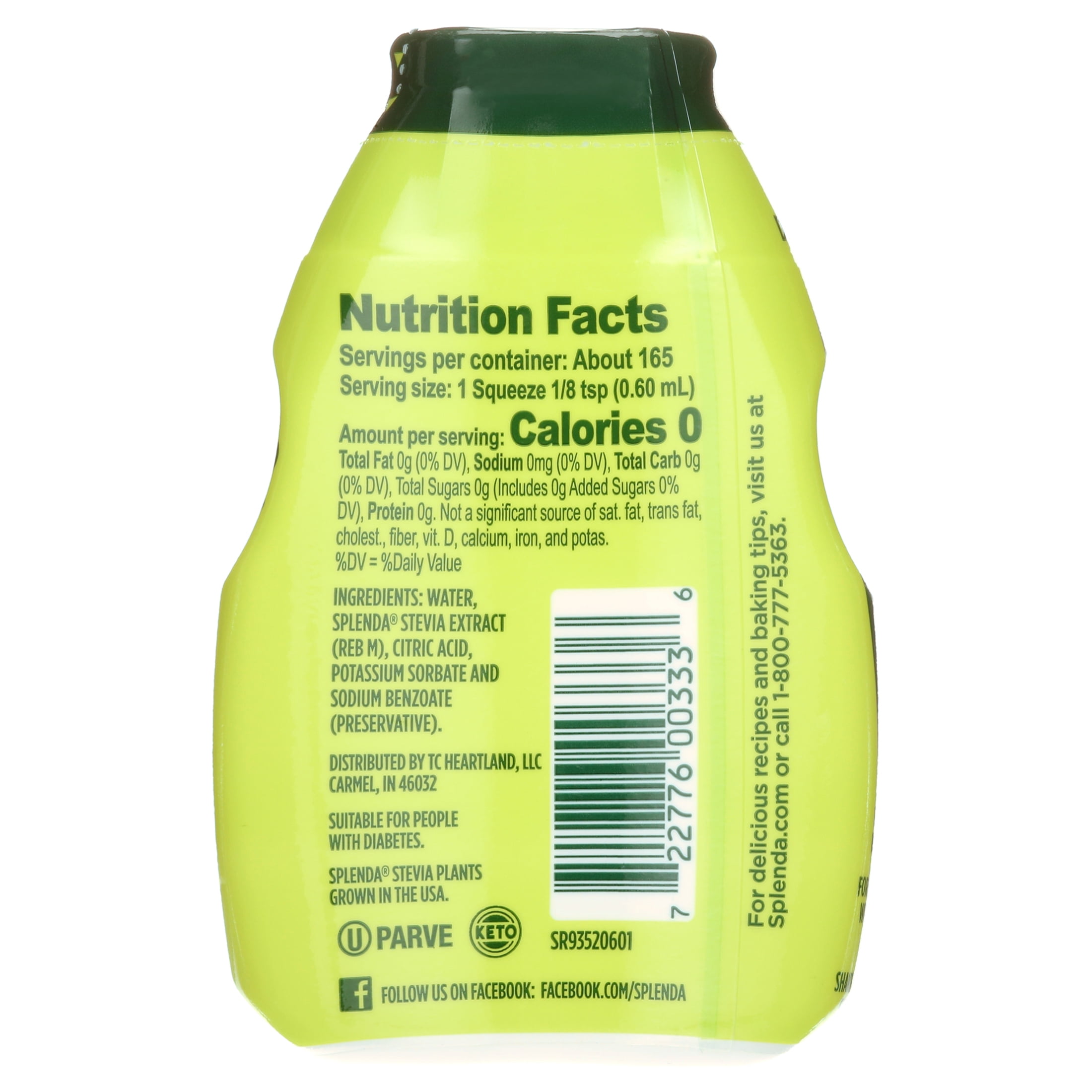 Splenda ZERO Stevia Liquid Zero Calorie Sweetener, 3.38 fl oz