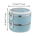thumbnail image 3 of Kitchen Utensil Set Stackable Lunch Box Stainless Steel Thermal Insulated Bento Lunch Container Leakproof Food Storage Container For Office Kids Bento Picnic School Food Container, Sky Blue, 3 of 7