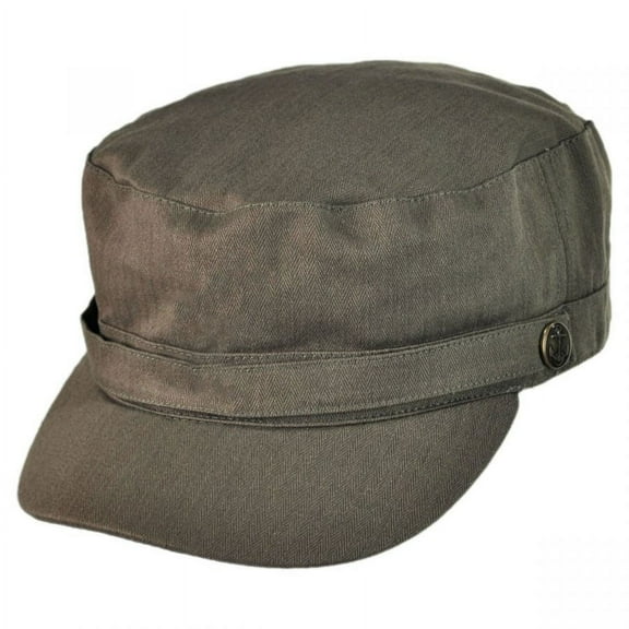 Herringbone Cotton Cadet Cap - XXL - Olive Green