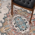 thumbnail image 3 of LaDole Rugs Traditional Persian Bordered Ikat Turquoise Ivory Orange Area Rug 5'2"x7'6", 3 of 5