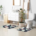thumbnail image 6 of Yayeee Bath Rug for Bathroom Floor Non Slip Contour Fluffy Soft Absorbent Mat, 20"x24", Black Cubes, 6 of 7