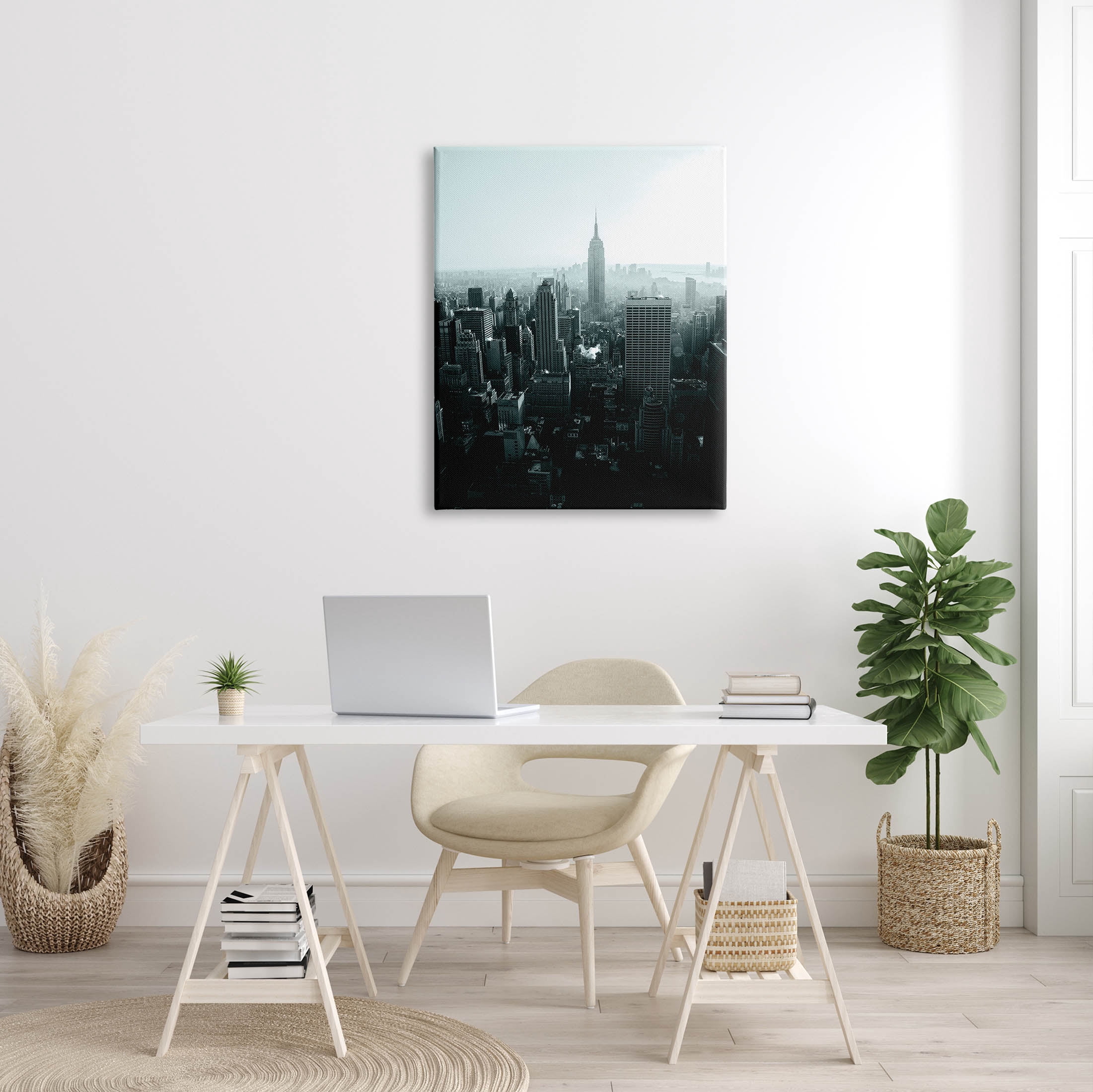Stupell Industries Aerial City View Urban Skyscraper Photograph Gallery Wrapped Canvas Print Wall Art, Design by Aledanda