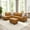 YW-Left-Sofa with Ottoman, variant on MAYEERTY 97" Faux Leather Sectional Sofa, 2-Piece Couch Living Room Sofa Set without Ottoman, Ginger (Right)