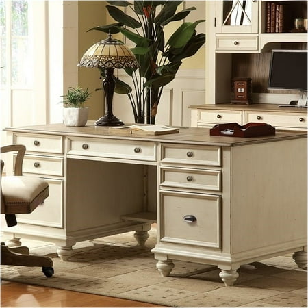 Beaumont Lane Two Tone Executive Desk In Dover White Walmart