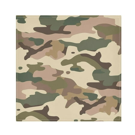 

JSTEL Desert Camouflage Cloth Napkins Set of 6 20x20 Inch Washable and Reusable Napkin for Decoupage Dinner Party Everyday Use