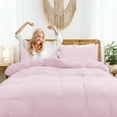 thumbnail image 3 of REGALWOVEN 3 Pieces Duvet Cover Set, Soft Comforter Cover Set  Breathable Bedding Quilt Cover Sets with Zipper Closure & Corner Ties Light Pink Full, 3 of 8