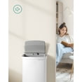 thumbnail image 3 of 13-Gallon Motion Sensor Trash Can, Stainless Steel, Carbon Filters, Soft Close, White, 3 of 6
