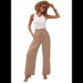 thumbnail image 1 of Pantalones Anchos de Salón para Mujer, Color Caqui, Talla XL, 1 of 8