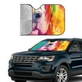 thumbnail image 4 of Bingfone Watercolor White Horse Car Windshield Sun Shade Protector Keep Your Vehicle Cool Sun Shield Visor Cover Foldable for Car Truck SUV-Small, 4 of 8