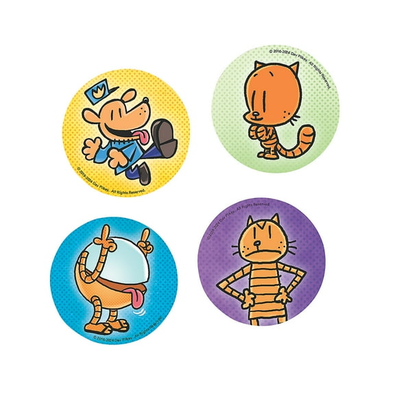 2" diam. Bulk Dog ManTM Characters Party Favor Sticker Assortment