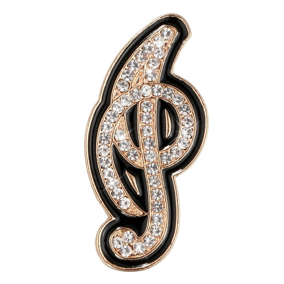 Uxcell Rhinestone Letter Brooch Pins, Initial Letter I Broaches Metal Crystal Alphabet A-Z Lapel Pin Black Edge for Women Jewelry Gift Suit Clothes Hat Dress Coat Craft, Gold Tone