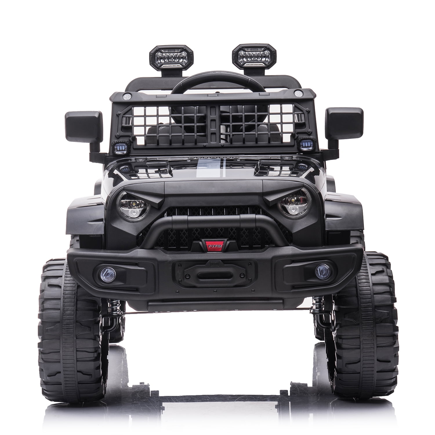 Kepooman 12V Kids Ride On Truck Car w/ Parent Remote Control, Spring Suspension, LED Lights for under 13 years Toddler - Black