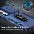 thumbnail image 4 of Dteck for Samsung Galaxy S23 with Camera Cover & Kickstand, Heavy Duty Military Grade Shockproof Rugged Slide Lens Protection 360 Rotate Ring Stand, Impact-Resistant Protective Bumper, blue, 4 of 8
