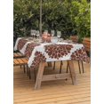 thumbnail image 2 of Outdoor Tablecloth with Umbrella Hole and Zipper, Brown Dahlia Rectangle Table Cloth 60x84 Inch Waterproof Tablecloth, Vintage Abstract Grey Flowers Floral Picnic Table Cover for Patio Camping, 2 of 7