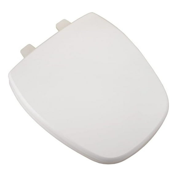 Deluxe Round Toilet Seat - White MDF Wood with Plastic Hinges - Adjustable, Durable & Easy Install - Bathroom Upgrade - C1B4R49-00