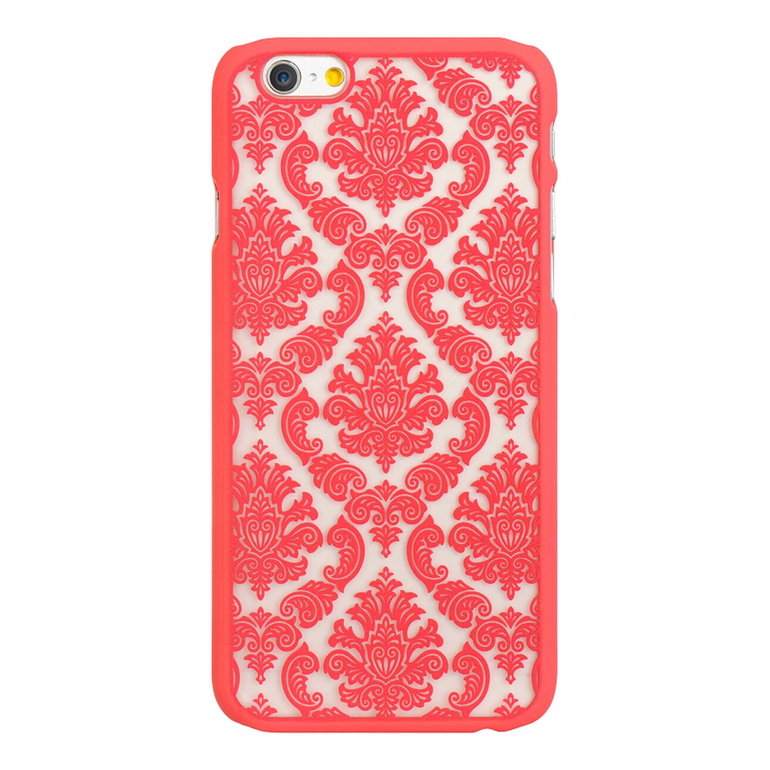Chic Lacey Design Snap-On Case For Apple iPhone 6 / 6S TPU Skin Cover With Precision Cutouts For Camera, Buttons, And Ports (Hot Pink)