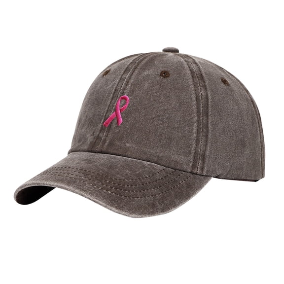 Women's Baseball Cap Ribbon Embroidered Washed Ponytail Friendly Baseball Cap Trucker Hats Women Brown