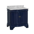 thumbnail image 3 of Katherine 36" Bathroom Vanity with Royal Blue Cabinet and Carrara Marble Top, 3 of 6