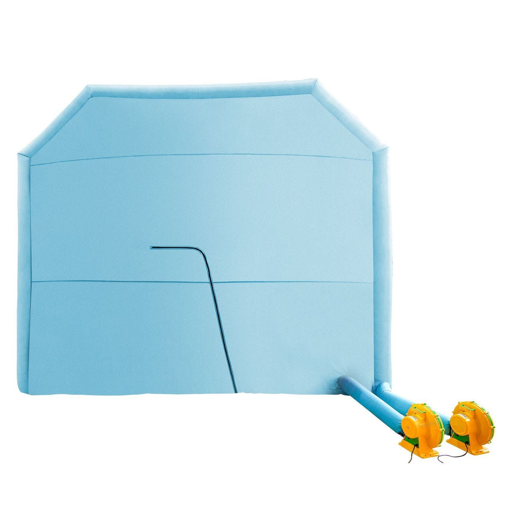 Inflatable Paint Booth 39.4x16.4x13.1ft - Portable Spray Booth Tent with 2 Blowers - Car Motorcycle Painting Booth - Oxford Fabric & PVC