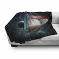 thumbnail image 3 of Space Soft Flannel Fleece Throw Blanket, Digitally Generated Planets Silhouettes Realistic and Planetary Astronomy Spheres, Cozy Plush for Indoor and Outdoor Use, 60" x 80", Multicolor, by Ambesonne, 3 of 6