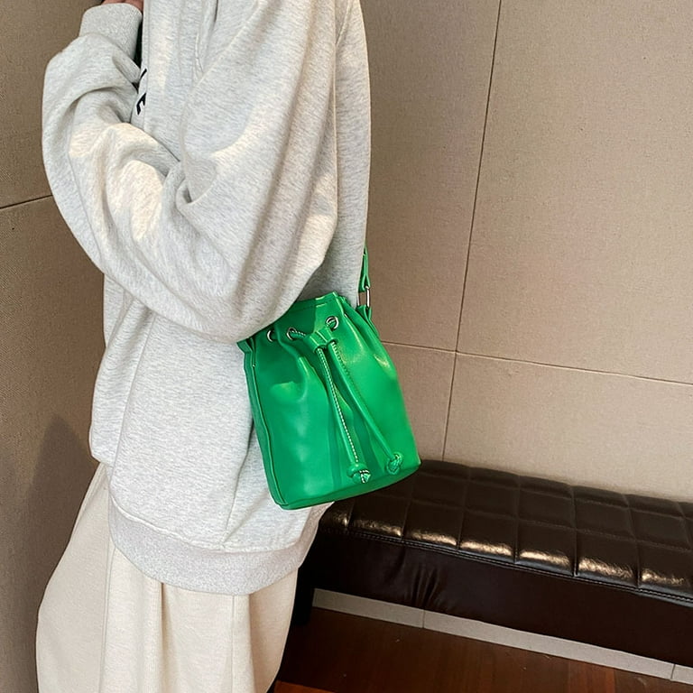 Zhengup Internet Celebrity Fashion Minimalist Solid Color Drawstring Small Bag For Women's Winter New Single Shoulder Crossbody Bag, Stylish Water Zhengup Internet Celebrity Fashion Minimalist Solid Color Drawstring Small Bag For Women's Winter New Single Shoulder Crossbody Bag, Stylish Water