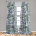thumbnail image 2 of Roses Window Curtains, Blurry Style Abstract Flowers Watercolor Painting Style Pattern Print, Lightweight Decor 2-Panel Set with Rod Pocket, Pair of - 28"x63", Mint Green Lilac and Grey, by Ambesonne, 2 of 3