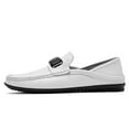thumbnail image 4 of Men's Casual Loafers Slip On Leather Shoes Comfortable Lightweight Driving Shoes Male Moccasins Classic Penny Loafer Flats Boat Shoes Outdoor Walking Shoes, 4 of 14