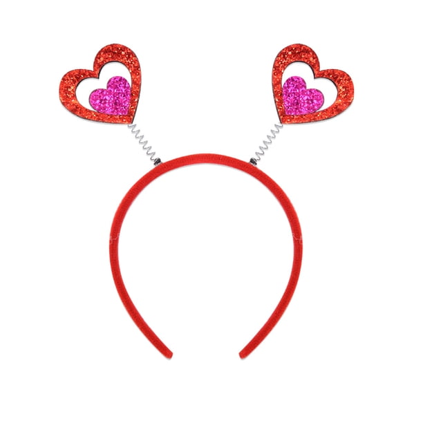 Diadema de corazón para San Valentín, accesorio para el cabello con corazón rojo brillante para Halloween, fiestas, bodas, cumpleaños y disfraces.