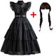 thumbnail image 4 of Disfraces de película Wednesday para niñas, disfraz de princesa de cumpleaños, disfraces de fantasía negra para Halloween, Carnaval, vestidos de Cosplay para niños, 4 of 4