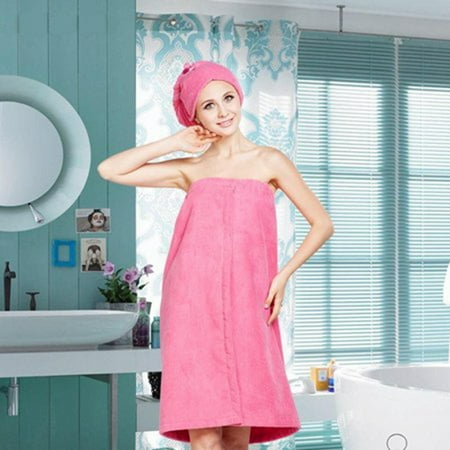 towel wrap bath sonew bathrobe drying strapless bathing adjustable spa kits cap shower hair 90cm length inch