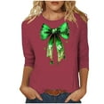 thumbnail image 2 of Craaazy Women's 3/4 Sleeve St. Patrick's Day Tshirts Casual Printed Pullover Tops Gifts, 2 of 5