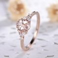 thumbnail image 5 of HeartsAndYou 1.4ct Natural Peach Morganite & Diamond Ring Leaf 100% REAL 14k SOLID Rose Gold, 5 of 9