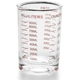 thumbnail image 1 of 1 PACK Measuring Cup Shot Glass 3 Ounce/90ML Liquid Heavy Glass Red Scale, 1 of 5