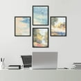 thumbnail image 3 of PixonSign Framed Wall Art Forest Trees Landscape Prints, Set of 4 Collage Abstract Pastel Paintings, Multicolor Wall Décor, Farmhouse/Country Vintage Adhesive Canvas Posters - 8"x10" Black, 3 of 5